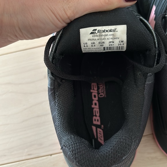 Babolat tennis shoes - Women's Propulse Fury Clay - Black/Pink - size 8.5 - Picture 4 of 7